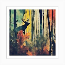 Deer In The Woods Art Print