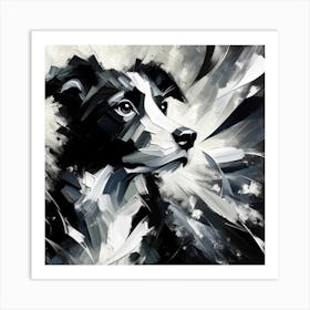 Ink and Ivory: Portrait of a Pooch Art Print