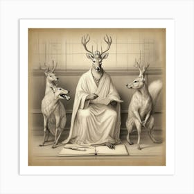 Deer King Art Print