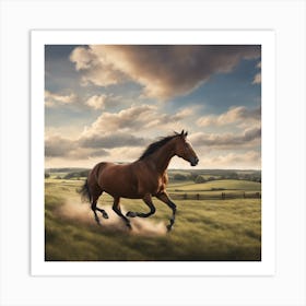 Horse Galloping Art Print