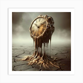 Clock In The Desert Art Print