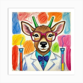 Scientist Deer Art Print