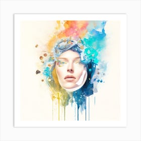 Watercolor Of A Woman Art Print