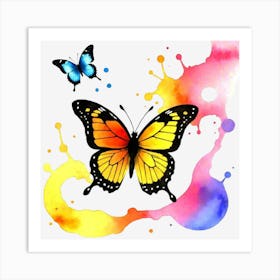 Butterfly Splashes Art Print