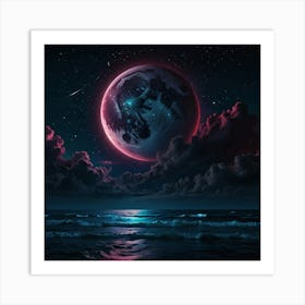 Moon At Night Art Print