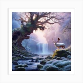 Deer In The Forest 13 Art Print