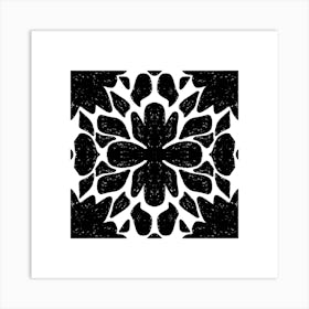 Black And White Floral Pattern 18 Art Print