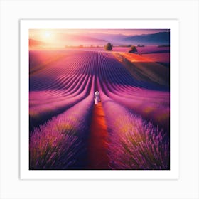 Lavender Field At Sunset 3 Art Print