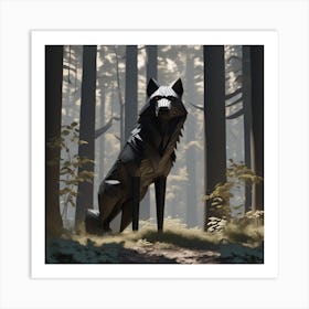 Wolf In The Woods 30 Art Print