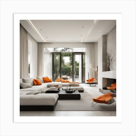 213915 Villa Living Room, Modern Minimalist Style, White Xl 1024 V1 0 1 Art Print