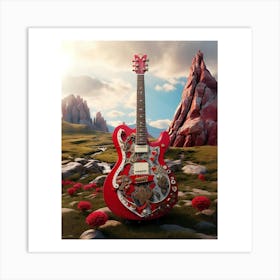 Heartstrings Monarchy: Queen of Hearts Guitar Elegance (31) Art Print