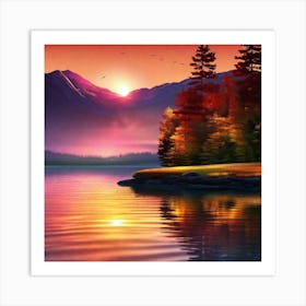 Sunset In The Mountains 114 Art Print