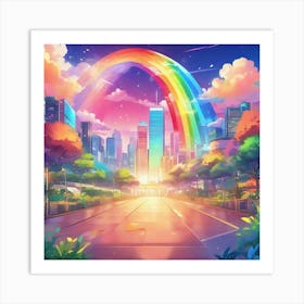 Rainbow City Art Print