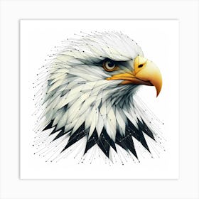 Eagle Head - Abstract Line Art Illustration 5 Art Print