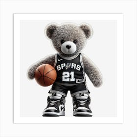 San Antonio Spurs Teddy Bear Poster