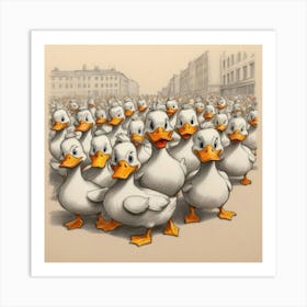 Flock Of Ducks Art Print