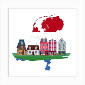 Map Of Netherlands Art Print