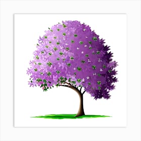 Purple Tree Clipart Art Print