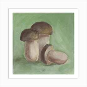 Three Mushrooms Art Print