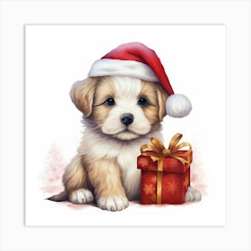 Christmas Puppy 1 Art Print