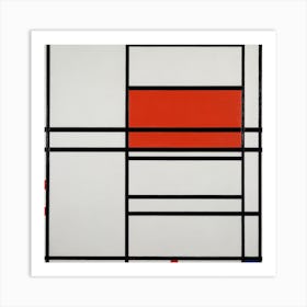 Composition Of Red And White Nom 1, Composition No. 4 with red and blue (1938–1942), Piet Mondrian Art Print