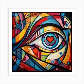 Valentine Heart Eye Abstract Art Art Print