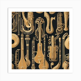 Musical Instruments Seamless Pattern 2 Art Print