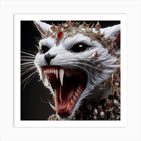 Cat With Teeth Art Print