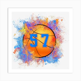 57 Years Old Kids 57th Birthday Basketball Kids Boy Art Print