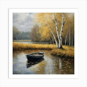 Boat In The Autumn 2 Art Print