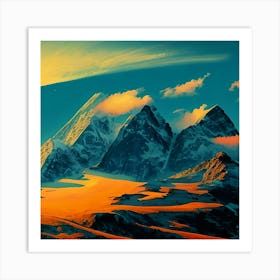 Landscape With Mountains Art Print