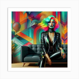 Psychedelic Girl Art Print