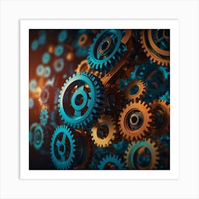 Gears Stock Photos & Royalty-Free Images 1 Art Print