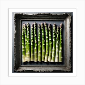 Asparagus Spears In A Frame Art Print