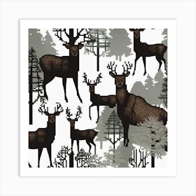 Deer In The Forest 20 Art Print