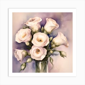 Bouquet Of Eustoma Flowers Art Print