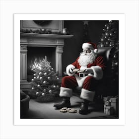Santa Claus Sitting In Chair 1 Art Print