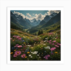 Wildflowers In The Mountains 1 Art Print