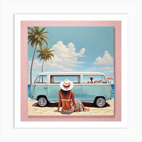 Beach Vw Van Art Print