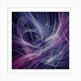 Abstract Purple And White Abstract Art Art Print