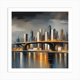 Cityscape Canvas Print Art Print