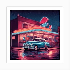 Neon Diner art print 1 Art Print