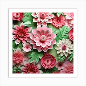 Paper Flower Wall Art 6 Art Print