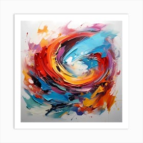 AI Chromatic Symphony: A Vivid Abstract Canvas  Art Print