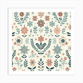 Ethnic Floral Pattern 4 Art Print