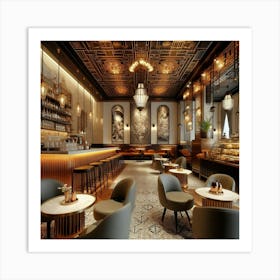 Cafe Interior Design Art Print