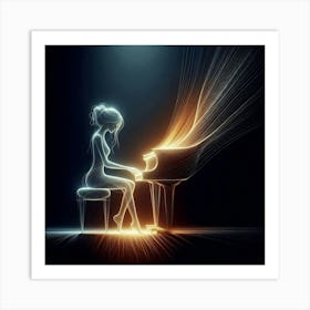 The pianist's silhouette 1 Art Print