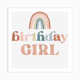 Birthday Girl Boho Rainbow Party Retro Supplies Art Print