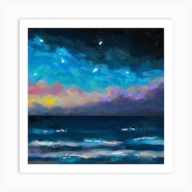Dawn over the ocean Art Print