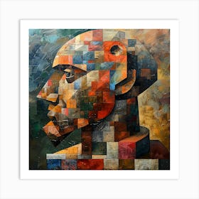 Abstract Portrait Of A Man 4 Art Print